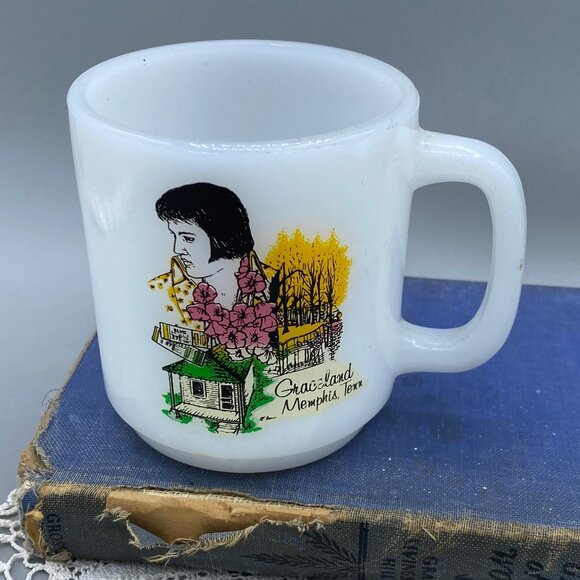Elvis Presley Coffee Cup Graceland Mug Glasbake retro souvenir coffee mug - Picture 1 of 4